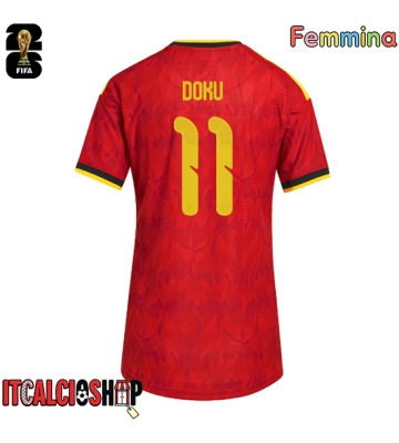 Belgio Jeremy Doku #11 Prima Maglia Femmina Mondiali 2026 Manica Corta